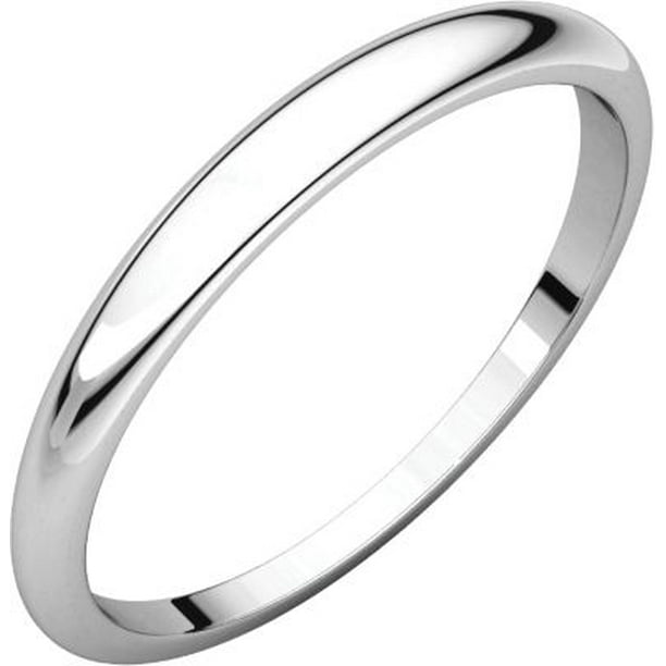 02.50 mm Half Round Band in 14K White Gold Size 10 02.50 mm Half Round Band in 14K White Gold Size 10